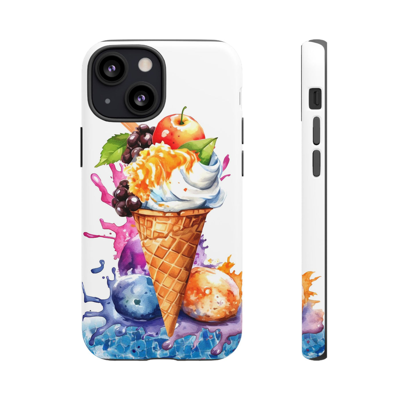 Impact Resistant, Summer Ice Cream Cone, Cute Phone Cases for Samsung S24, S23, S22, S21, IPhone 15 pro Iphone 14 pro Iphone 13 IPhone 12 Iphone 11