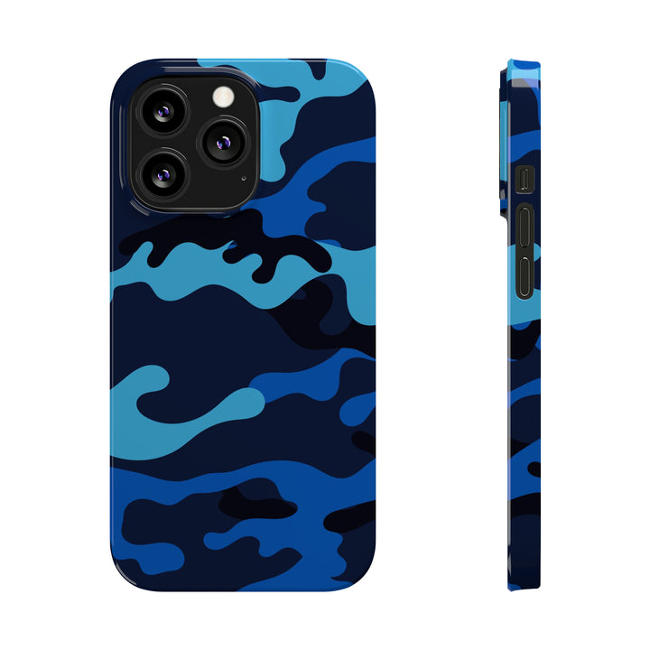 Slim Cute Phone Cases for Iphone - | iPhone 15 Case | iPhone 15 Pro Max Case, Iphone 14 Case, Iphone 14 Pro Max, Iphone 13, Blue Camouflage - Studio40ParkLane