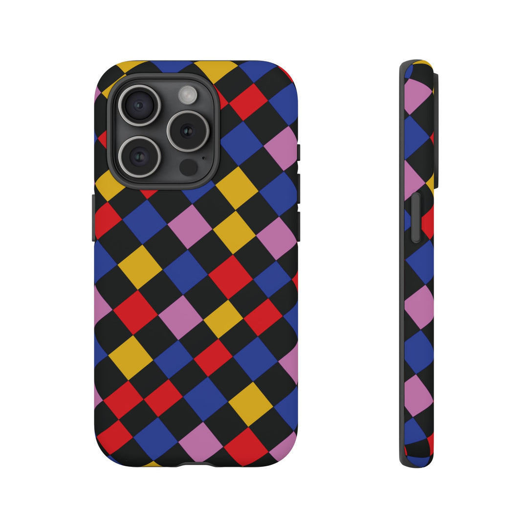 Aesthetic Tough Colorful Checkerboard Phone Case Premium - For iPhone 17 Pro Max iPhone 16 Pro iPhone 15 Iphone 14 Plus 13 Pro 12 11 10 XR - Studio40ParkLane