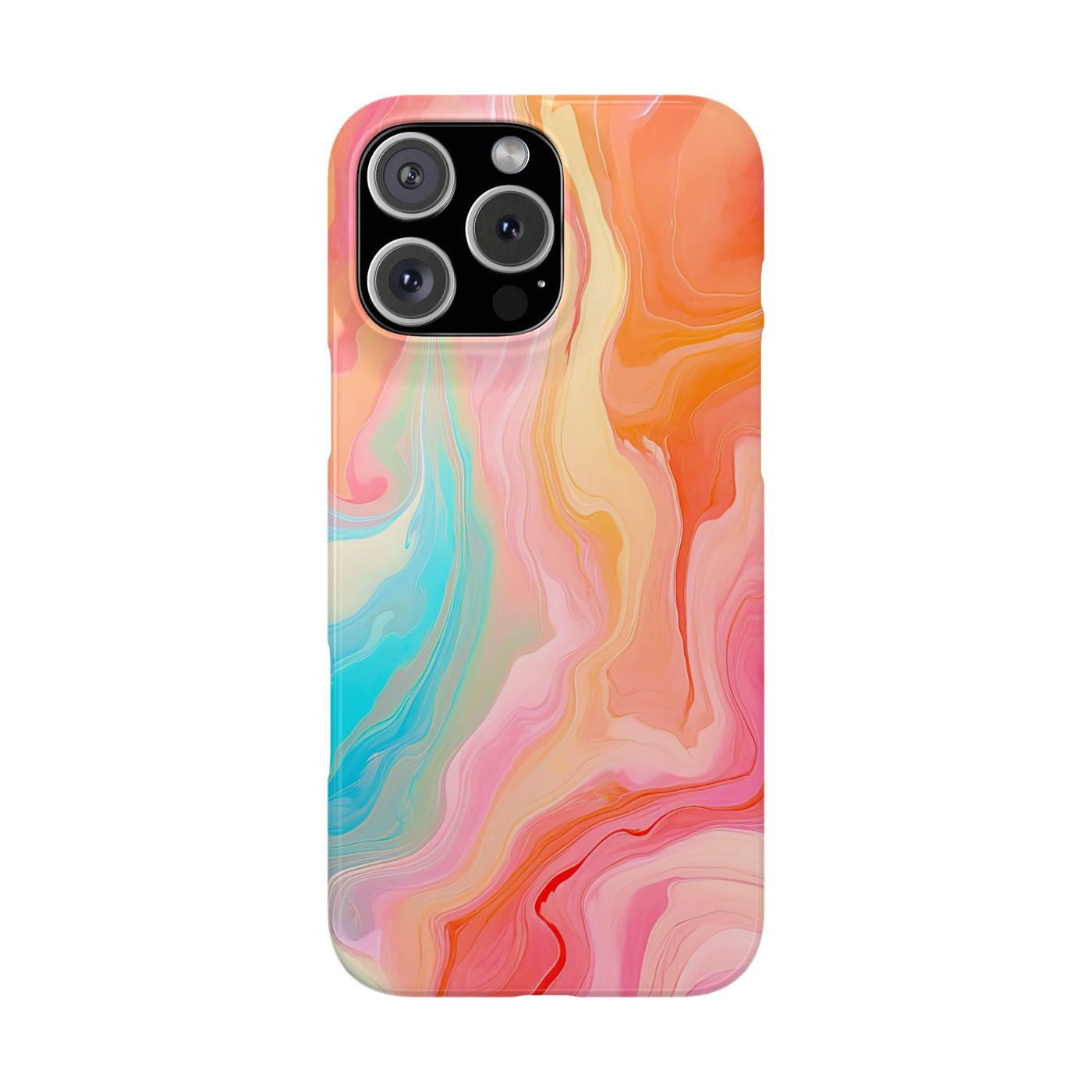 Slim Blue Pink Orange Marbled Cute Phone Cases for Iphone 16 Pro Max | iPhone 15 Case | iPhone 15 Pro Max Case, Iphone 14, Iphone 14 Pro Max, Iphone 13 12 11 8 7