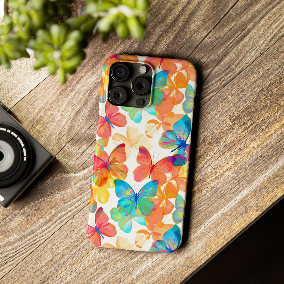 Slim Cute Phone Cases for Iphone - | iPhone 15 Case | iPhone 15 Pro Max Case, Iphone 14 Case, Iphone 14 Pro Max, Iphone 13, Summer Bright Butterflies - Studio40ParkLane