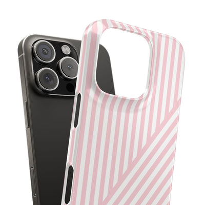 Aesthetic Sweet Pink Stripes Cute Phone Case Sleek Snap - For iPhone 17 Pro Max iPhone 16 Pro iPhone 15 Iphone 14 Plus 13 Pro 12 11 10 Gift