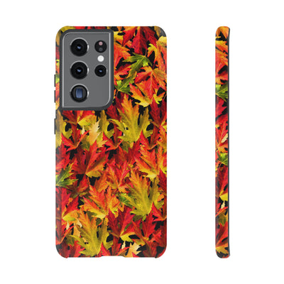 Fall Leaves Impact Resistant, Cute Phone Cases for Samsung S24, S23, S22, S21, IPhone 15 pro Iphone 14 pro Iphone 13 IPhone 12 Iphone 11