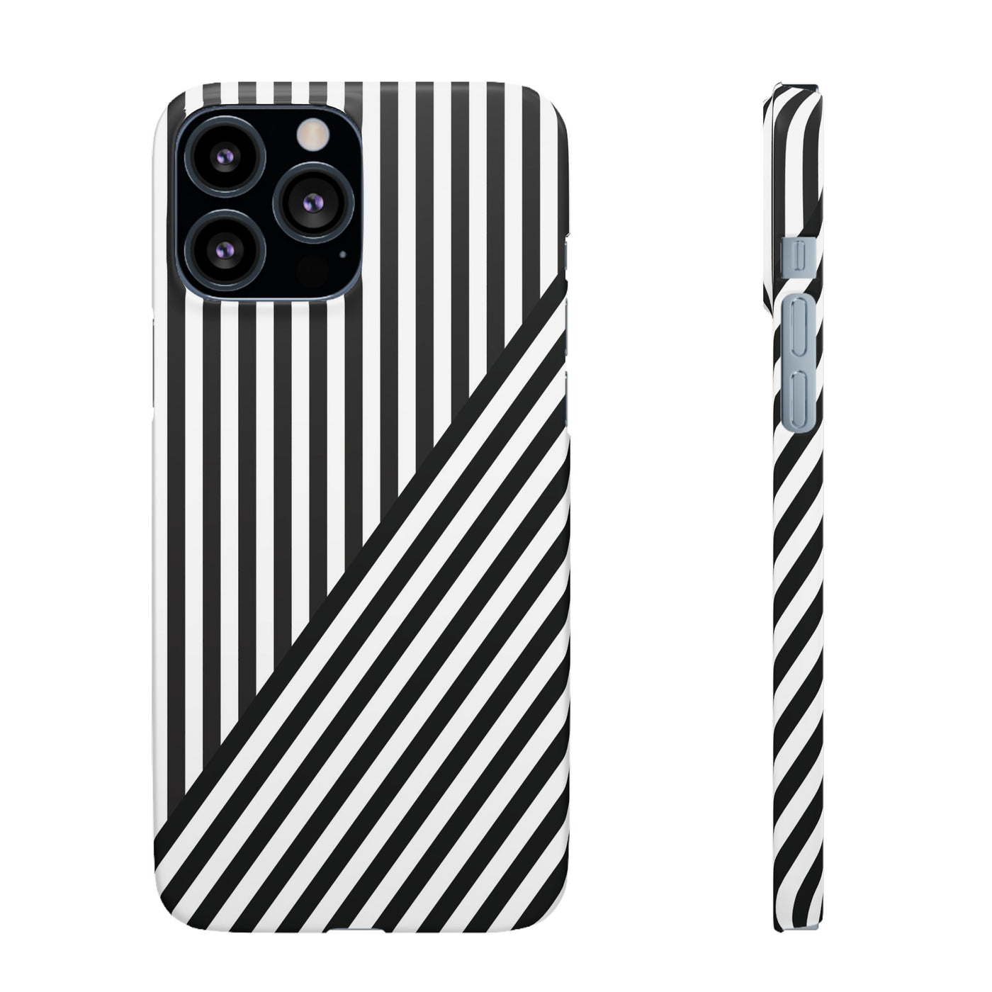 Aesthetic Black White Stripes Cute Phone Case Sleek Snap - For iPhone 17 Pro Max iPhone 16 Pro iPhone 15 Iphone 14 Plus 13 Pro 12 11 10 Gift - Studio40ParkLane