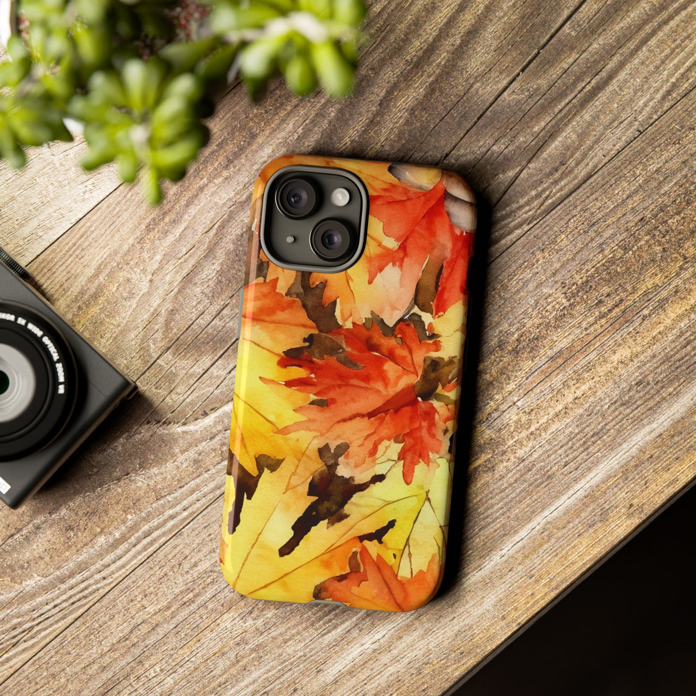 Impact Resistant, Fall Leaves, Cute Phone Cases for Samsung S24, S23, S22, S21, IPhone 15 pro Iphone 14 pro Iphone 13 IPhone 12 Iphone 11