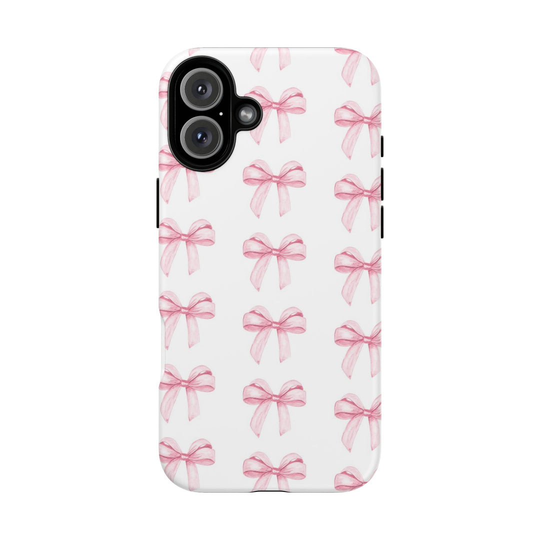 Pink Bows Cute Phone Case, for IPhone 16 Pro Max | Iphone 15, Iphone 14, IPhone 13 Case, 11 8 7, Samsung Galaxy S24, S23, S22, S21, 2 Layer Protection - Studio40ParkLane