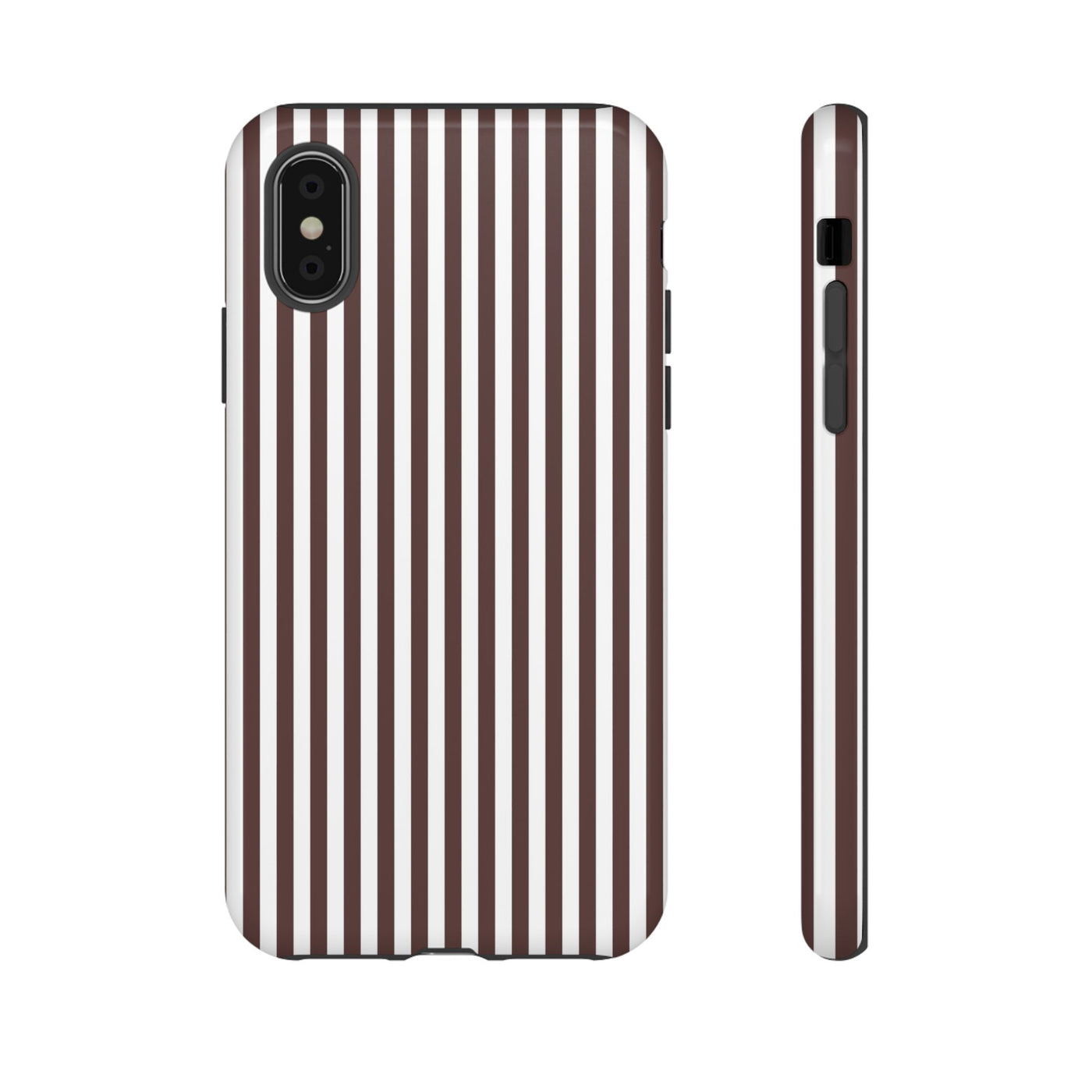 Tough Premium Brown Stripes Phone Case Gift for Her - For Apple iPhone 16 Pro Max 16e iPhone 15 Pro iPhone Iphone 14 Plus 13 Pro 12 SE XR - Studio40ParkLane