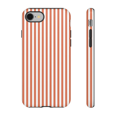 Tough Premium Peach Stripes Phone Case Gift for Her - For Apple iPhone 16 Pro Max 16e iPhone 15 Pro iPhone Iphone 14 Plus 13 Pro 12 SE XR - Studio40ParkLane