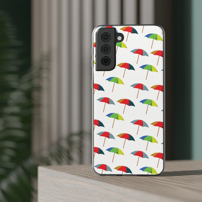 Cute Flexi Samsung Phone Cases, Colorful Beach Parasol Galaxy S23 Phone Case, Samsung S22 Case, Samsung S21 Case, S20 Plus