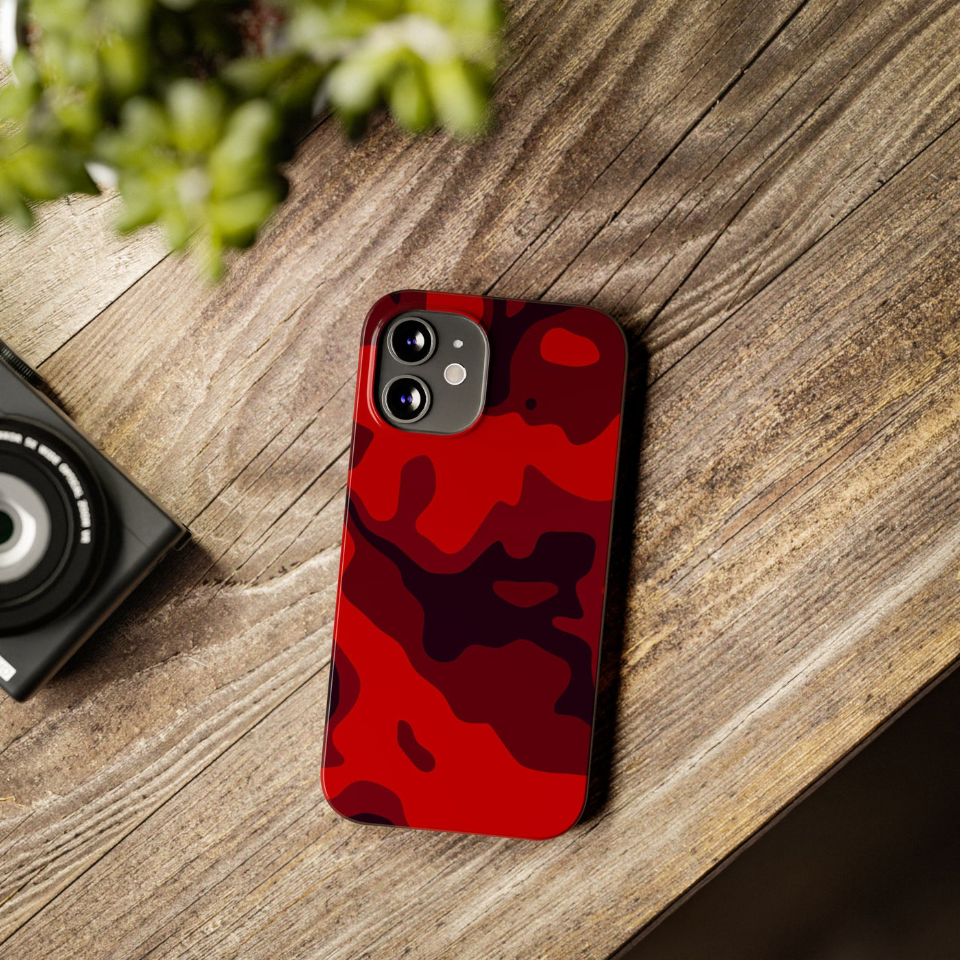 Slim Cute iPhone Cases - | iPhone 15 Case | iPhone 15 Pro Max Case, Iphone 14 Case, Iphone 14 Pro Max, Iphone 13, Red Camo Camouflage