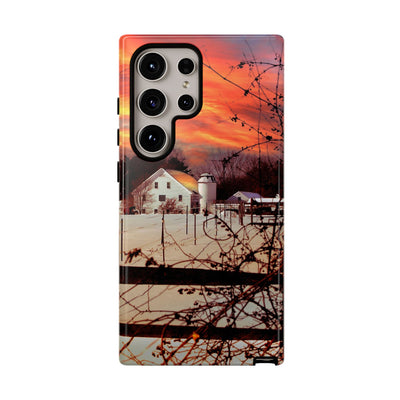 Impact Resistant, Winter Sunset Cute Phone Cases for Samsung S24, S23, S22, S21, IPhone 15 pro Iphone 14 pro Iphone 13 IPhone 12 Iphone 11