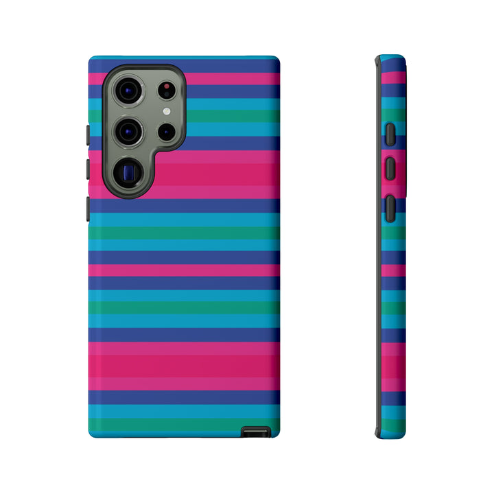 Cute Samsung Phone Case | Aesthetic Samsung Phone Case | Stripes Blue Pink | Galaxy S23, S22, S21, S20 | Luxury Double Layer | Cool - Studio40ParkLane
