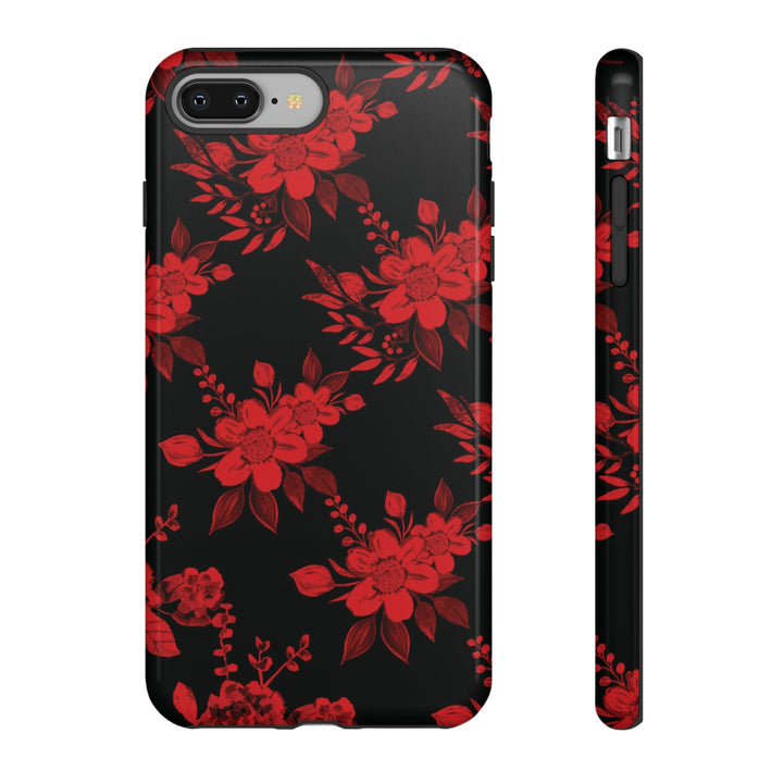 Cute IPhone Case | Red Black Flowers, iPhone 15 Case | iPhone 15 Pro Case, Iphone 14 Case, Iphone 14 Pro Max Case, Protective Iphone Case - Studio40ParkLane