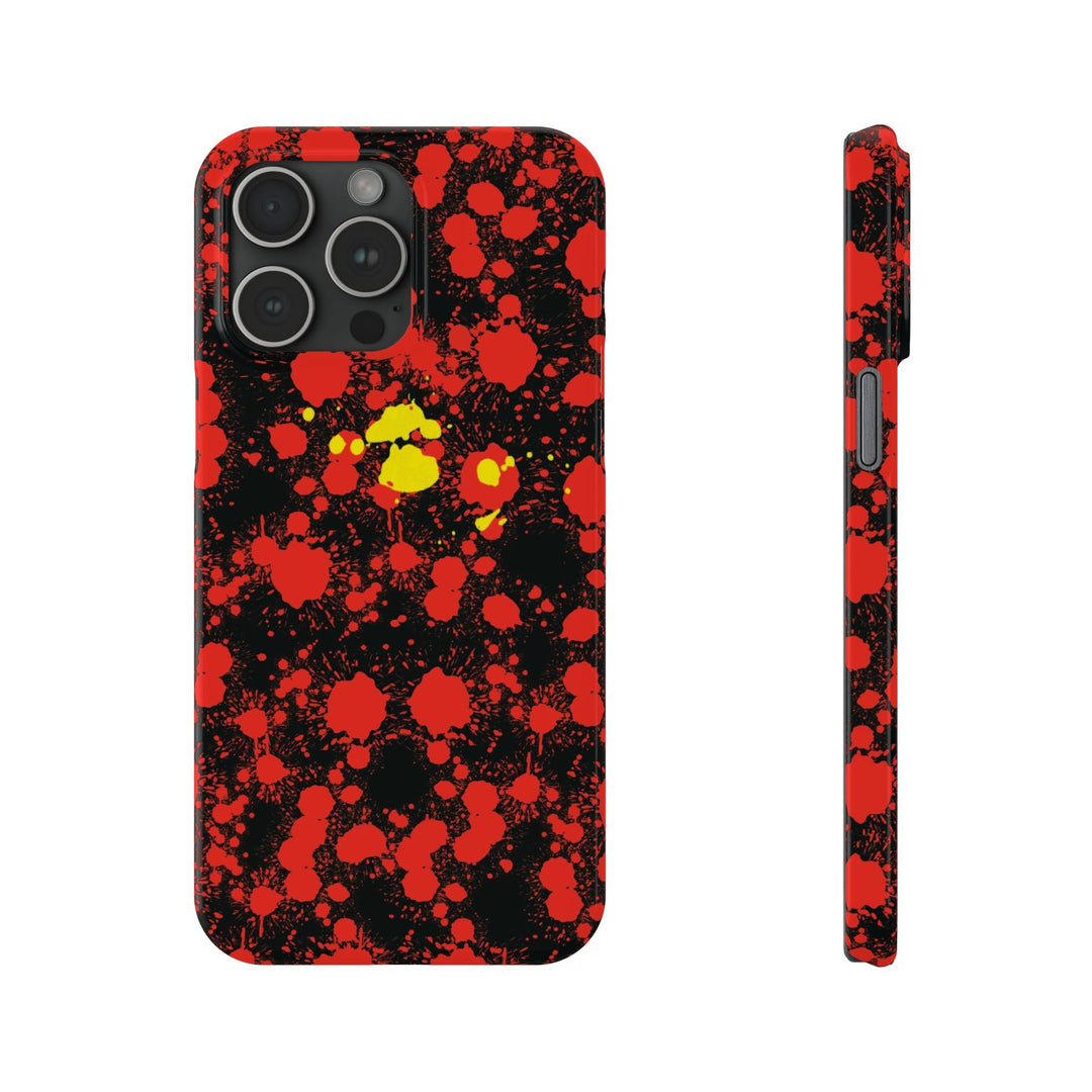 Slim Cute Phone Cases for Iphone - | iPhone 15 Case | iPhone 15 Pro Max Case, Iphone 14 Case, Iphone 14 Pro Max, Iphone 13, Red Yellow Paint Splash - Studio40ParkLane