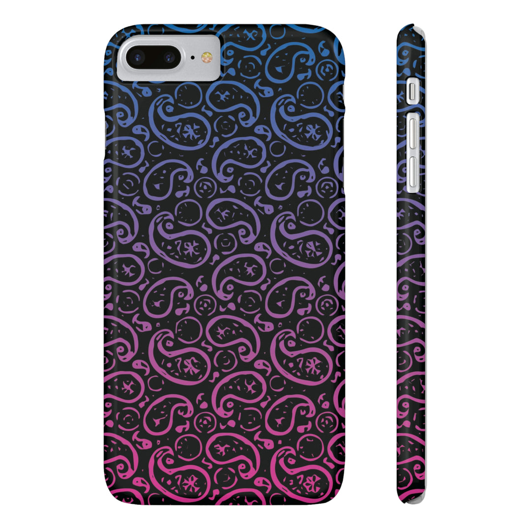 Slim Cute Phone Cases for Iphone - | iPhone 15 Case | iPhone 15 Pro Max Case, Iphone 14 Case, Iphone 14 Pro Max, Iphone 13, Paisley Blue Pink Black - Studio40ParkLane