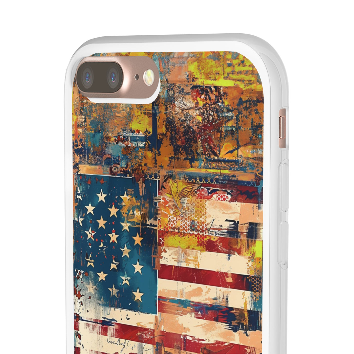 Cute Flexi Phone Cases, US Flag Abstract, Compatible with Samsung Galaxy S23, Samsung S22, Samsung S21, Samsung S20, Galaxy S20 Ultra