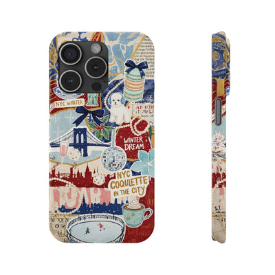 Slim New York Winter Coquette Collage Cute Phone Case for Iphone 16 - | iPhone 15 Pro Max Case | iPhone 14 Case Iphone 13 12 11 10 9 8 7 X - Studio40ParkLane