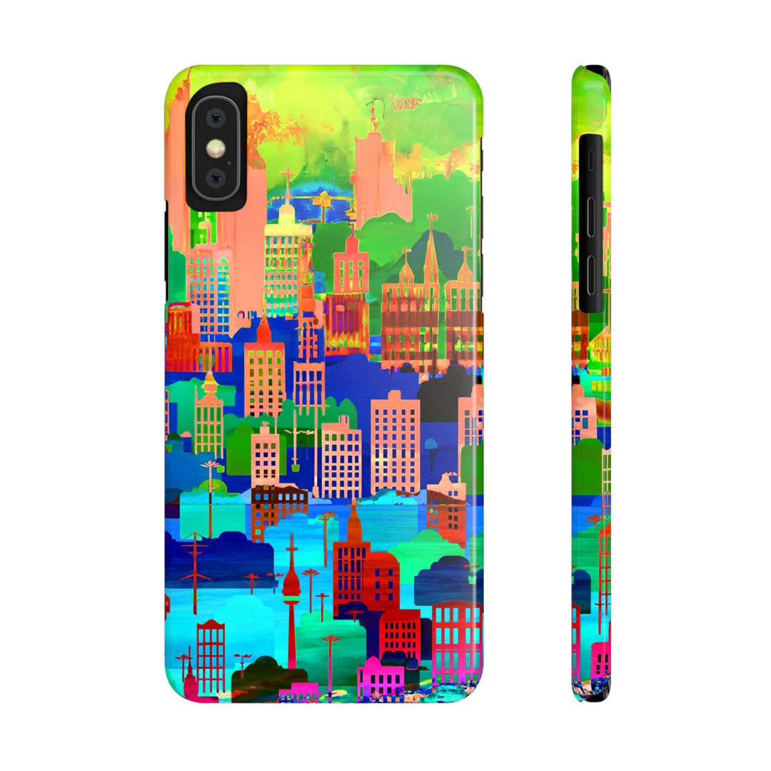 Slim Cute Phone Cases for Iphone - | iPhone 15 Case | iPhone 15 Pro Max Case, Iphone 14 Case, Iphone 14 Pro Max, Iphone 13, Summer City Skyline - Studio40ParkLane