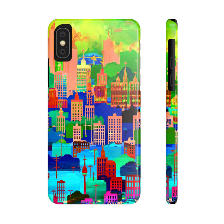 Slim Cute Phone Cases for Iphone - | iPhone 15 Case | iPhone 15 Pro Max Case, Iphone 14 Case, Iphone 14 Pro Max, Iphone 13, Summer City Skyline - Studio40ParkLane
