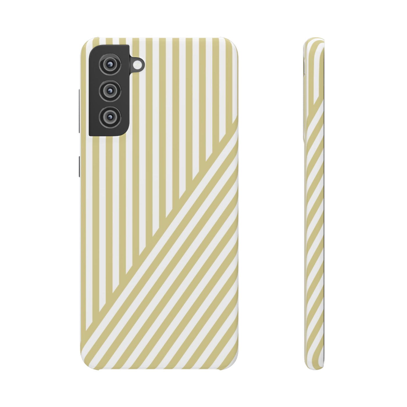 Aesthetic Yellow Beige Stripes Cute Phone Case Sleek Snap - For iPhone 17 Pro Max iPhone 16 Pro iPhone 15 Iphone 14 Plus 13 Pro 12 11 10 Gift