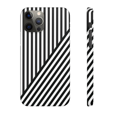 Aesthetic Black White Stripes Cute Phone Case Sleek Snap - For iPhone 17 Pro Max iPhone 16 Pro iPhone 15 Iphone 14 Plus 13 Pro 12 11 10 Gift - Studio40ParkLane