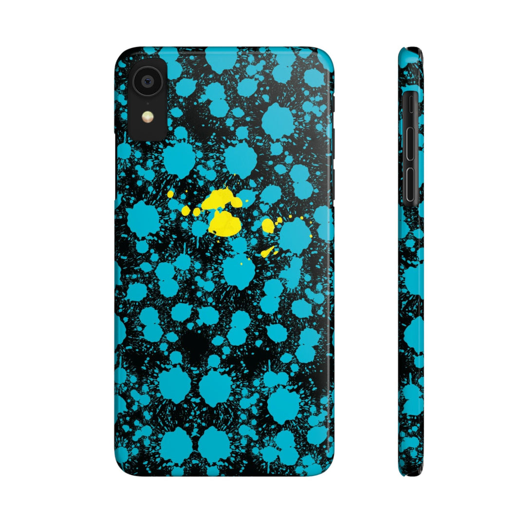 Slim Cute Phone Cases for Iphone - | iPhone 15 Case | iPhone 15 Pro Max Case, Iphone 14 Case, Iphone 14 Pro Max, Iphone 13, Paint Splash Blue Yellow - Studio40ParkLane
