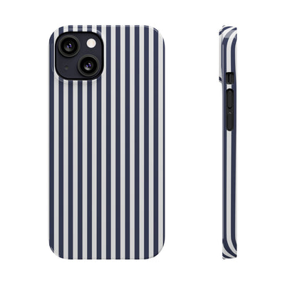 Slim Navy Blue Striped Cute Phone Case for Iphone 16 - | iPhone 15 Pro Max Case | iPhone 14 Case Iphone 13 12 11 10 9 8 7 XS X Gift for Her - Studio40ParkLane