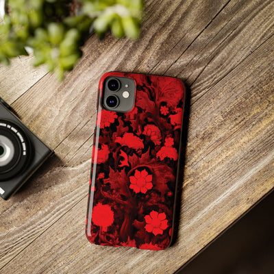 Slim Cute iPhone Cases - | iPhone 15 Case | iPhone 15 Pro Max Case, Iphone 14 Case, Iphone 14 Pro Max, Iphone 13, Red Flowers