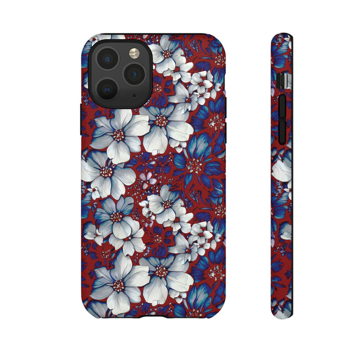 Cute IPhone Case | Red Blue Flowers, iPhone 15 Case | iPhone 15 Pro Case, Iphone 14 Case, Iphone 14 Pro Max Case, Protective Iphone Case - Studio40ParkLane