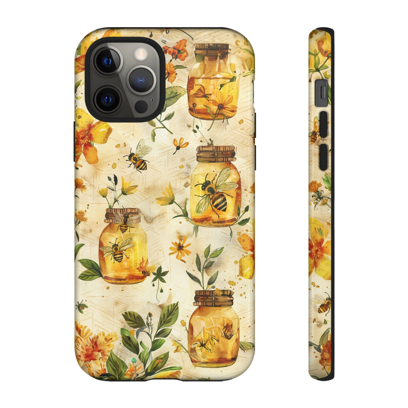 Impact Resistant, Honey Bees, Cute Phone Cases for Samsung S24, S23, S22, S21, IPhone 15 pro Iphone 14 pro Iphone 13 IPhone 12 Iphone 11