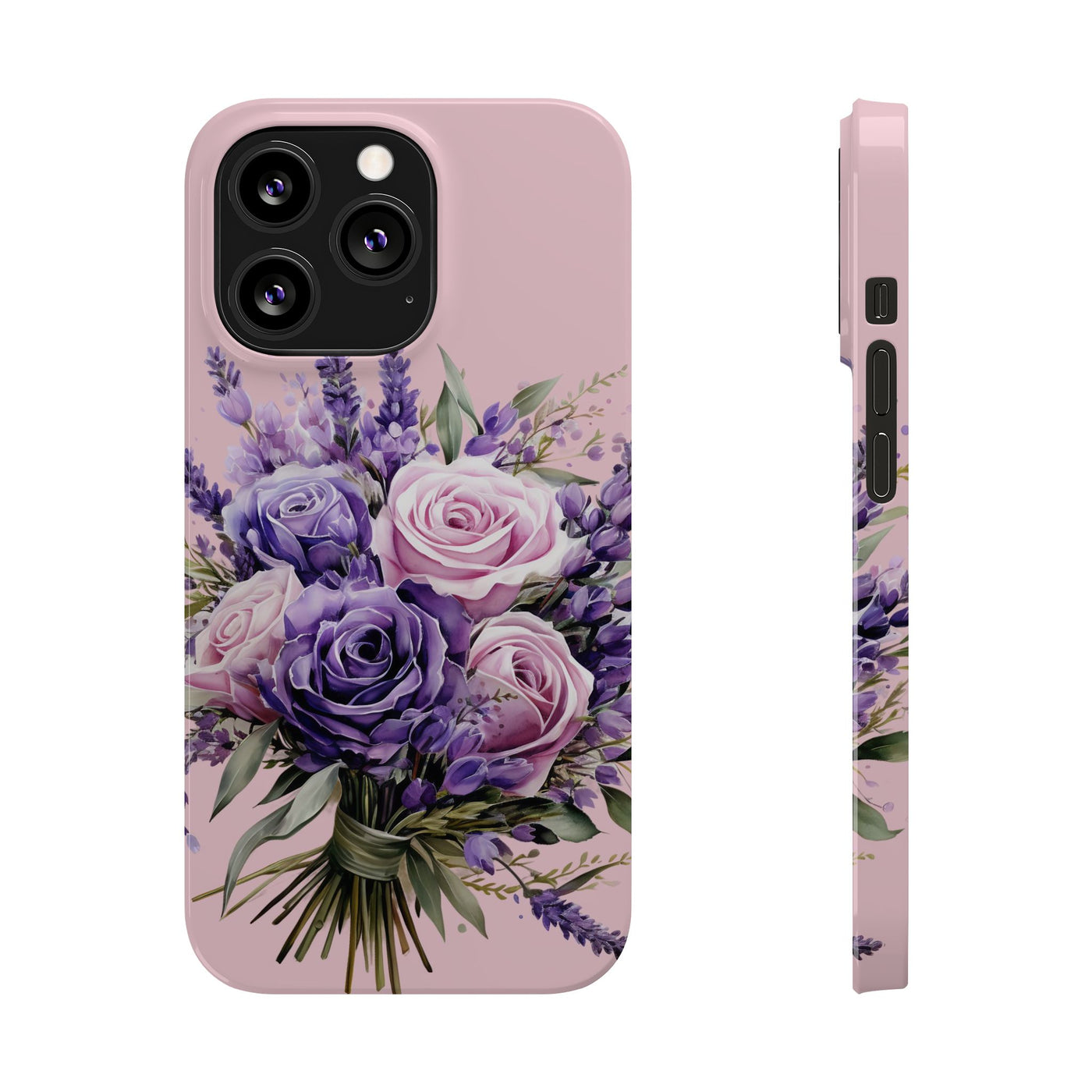 Slim Lavender Bouquet Flowers Cute Phone Cases for Iphone 16 Pro Max | iPhone 15 Case | iPhone 15 Pro Max Case, Iphone 14, Iphone 14 Pro Max, Iphone 13 12 11 8 7