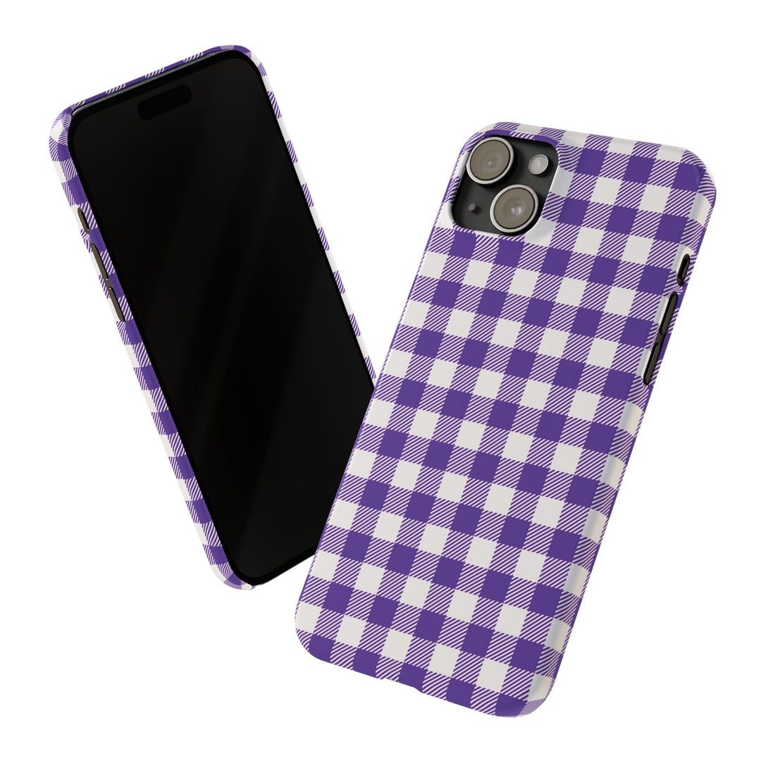 Slim Purple Gingham Gift for Her Cute Phone Cases for Iphone 16 Pro Max | iPhone 15 Case | iPhone 15 Pro Max Case, Iphone 14, 13, 12, 11, 10, 8, 7 - Studio40ParkLane