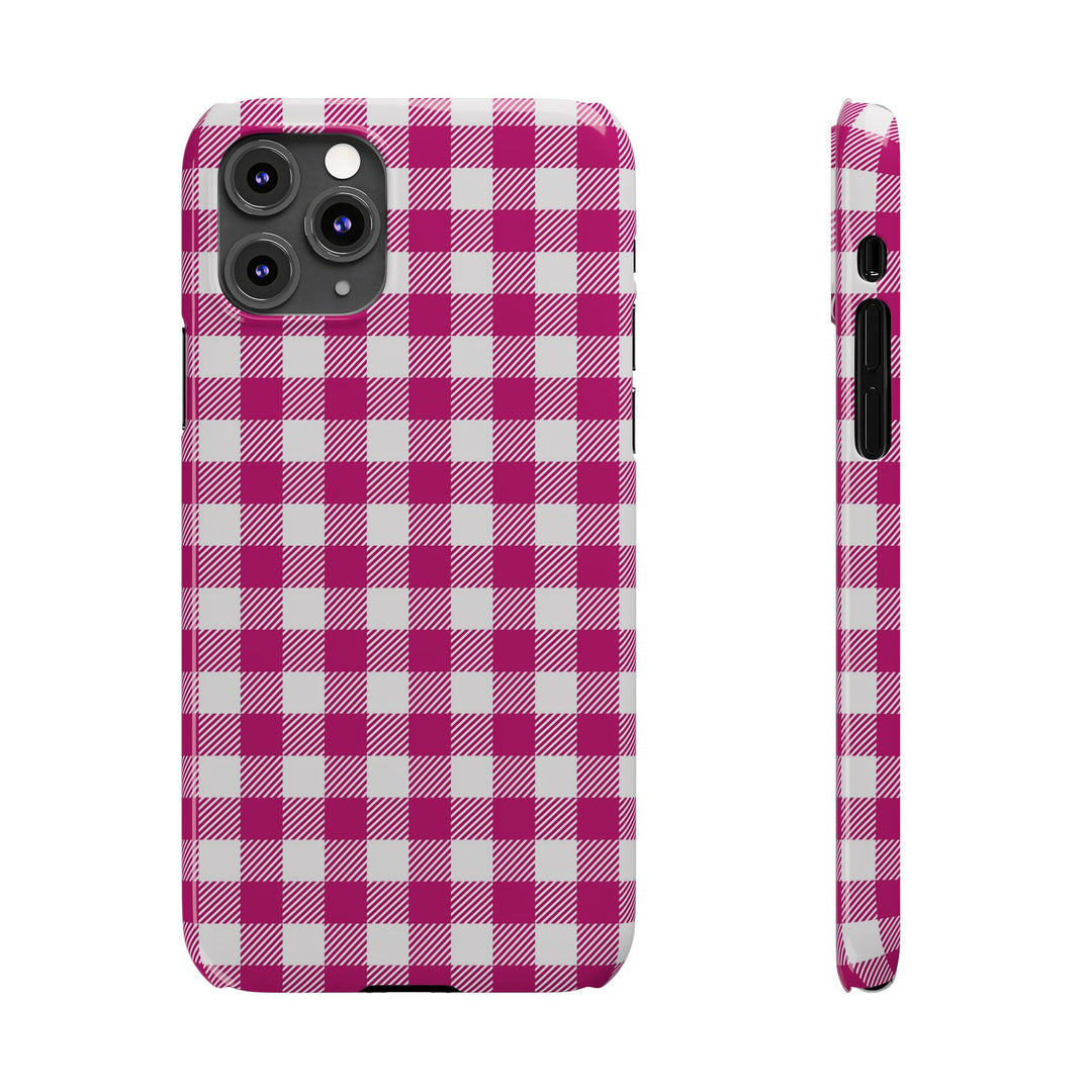Slim Pink Gingham Gift for Her Cute Phone Cases for Iphone 16 Pro Max | iPhone 15 Case | iPhone 15 Pro Max Case, Iphone 14, 13, 12, 11, 10, 8, 7 - Studio40ParkLane