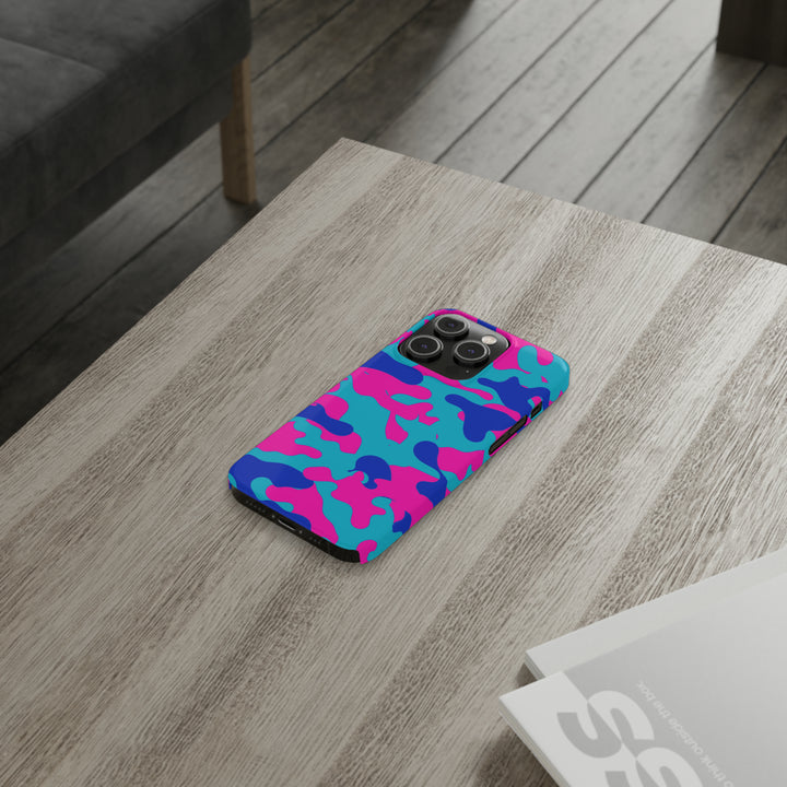 Slim Cute Phone Cases for Iphone - | iPhone 15 Case | iPhone 15 Pro Max Case, Iphone 14 Case, Iphone 14 Pro Max, Iphone 13, Blue Pink Camouflage - Studio40ParkLane