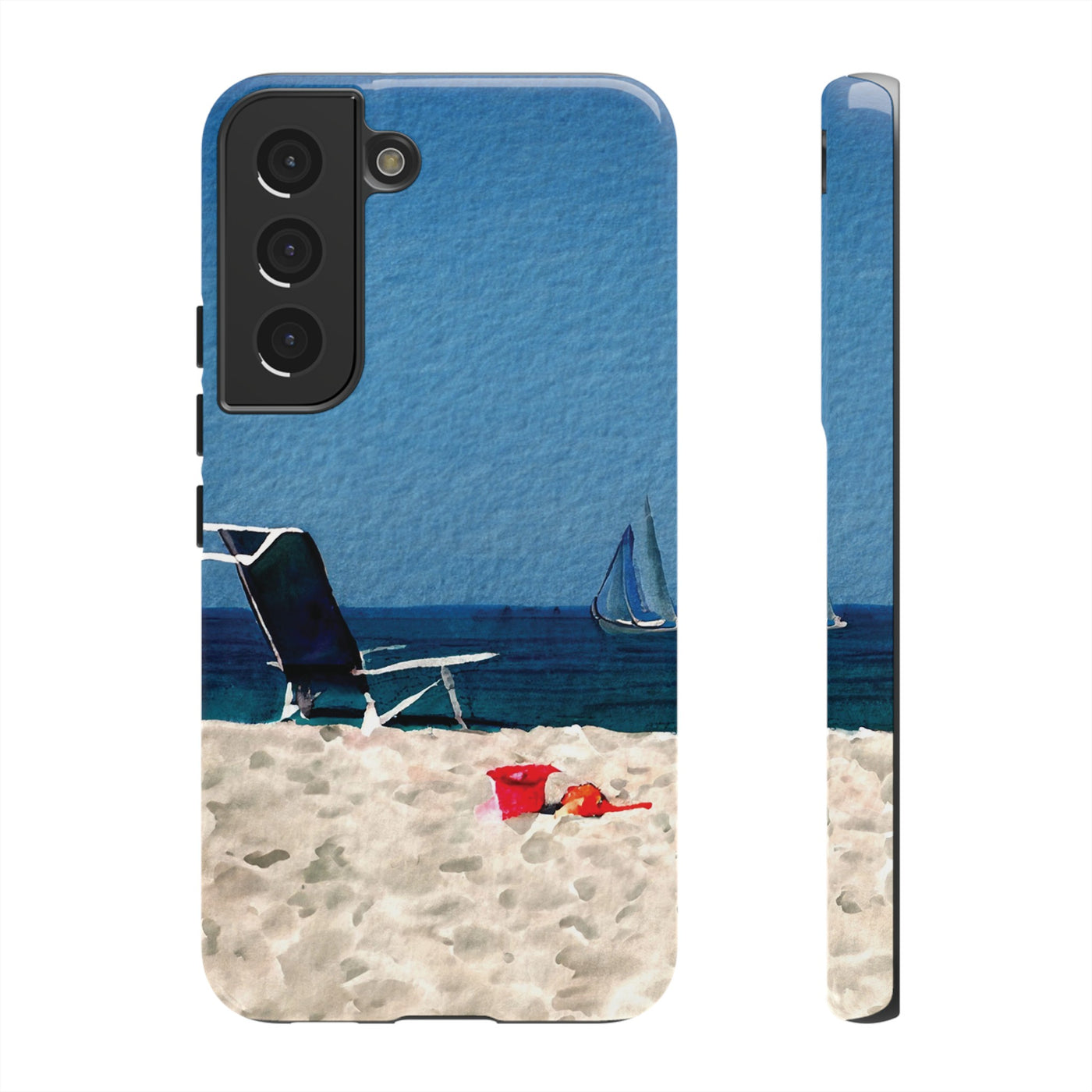 Cute Samsung Case | Cool Iphone Case | Summer Blue Beach Chair, Samsung S24, S23, S22, S21, IPhone 15 Case | Iphone 14 Case, Iphone 13 Case