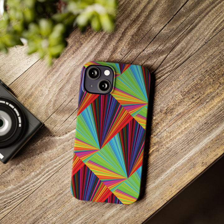 Slim Triangle Kaleidoscope Colors Gift for Her Cute Phone Cases for Iphone 16 Case | iPhone 15 Case | iPhone 15 Pro Max Case, Iphone 14, Iphone 14 Pro Max, Iphone 13, 12, 11, 10, 8,7 - Studio40ParkLane