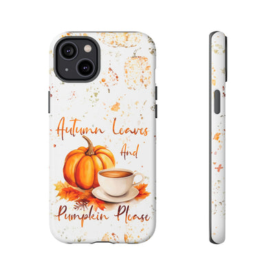 Impact Resistant, Fall Leaves Pumpkin Pie, Cute Phone Cases for Samsung S24, S23, S22, S21, IPhone 15 pro Iphone 14 pro Iphone 13 IPhone 12 Iphone 11