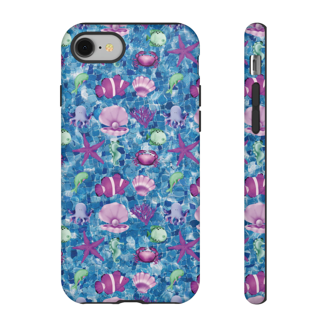 Cute IPhone Case | Blue Pink Under The Sea, iPhone 15 Case | iPhone 15 Pro Case, Iphone 14 Case, Iphone 14 Pro Max Case, Protective Iphone Case - Studio40ParkLane