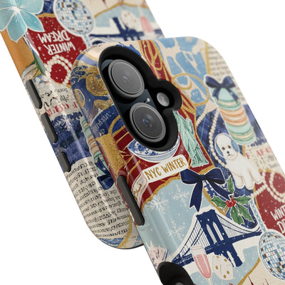New York Winter Coquette Collage Tough Magsafe Cute Phone Cases for Iphone | iPhone 17 Pro Max Case, Iphone 16, Iphone 15 14 13 12 11 10 9