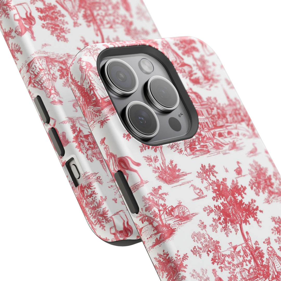 Magsafe French Toile Personalized Initial Custom Gift for Her Cute Phone Cases for Iphone 16 Pro Max | iPhone 15 Case | iPhone 15 Pro Max Case, Iphone 14, 13, 12, 11, 10, 8, 7 - Studio40ParkLane