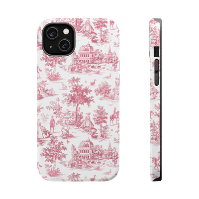 French Pink Toile Magsafe Cute Phone Case for Iphone Gift for Her,  | iPhone 15 Case | iPhone 15 Pro Max Case, Iphone 14, Iphone 14 Pro Max, Iphone 13, Iphone 16