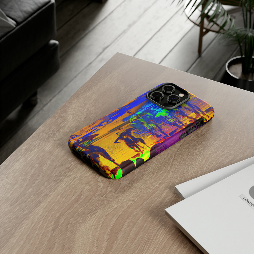 Cute IPhone Case | iPhone 15 Case | iPhone 15 Pro Max Case, Iphone 14 Case, Iphone 14 Pro Max Case IPhone Case for Art Lovers, Sunset Dance Blue Yellow - Studio40ParkLane