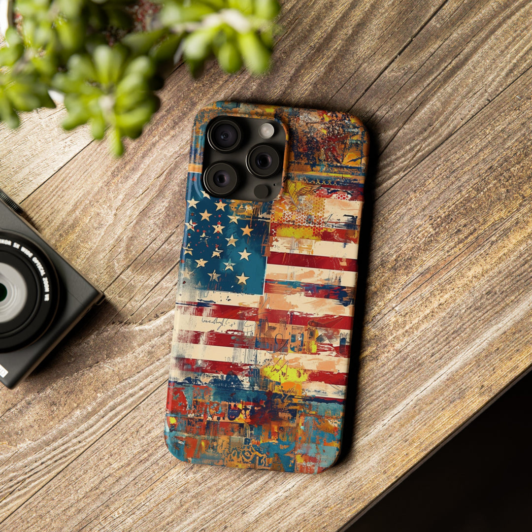 Slim Cute Phone Cases for Iphone | iPhone 15 Case | iPhone 15 Pro Max Case, Iphone 14, Iphone 14 Pro Max, Iphone 13, US Flag Abstract - Studio40ParkLane