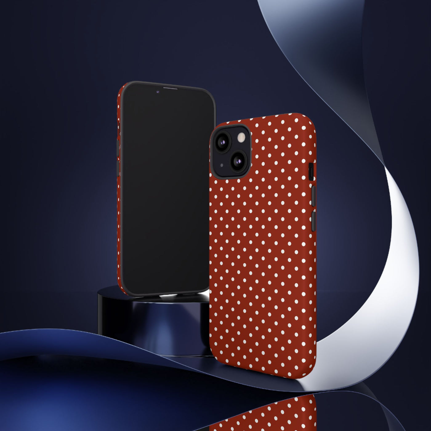 Aesthetic Tough Clay Red Polka Dots Premium Phone Case - For iPhone 17 Pro Max iPhone 16 Pro iPhone 15 Iphone 14 Plus 13 Pro 12 11 10 XR XS - Studio40ParkLane