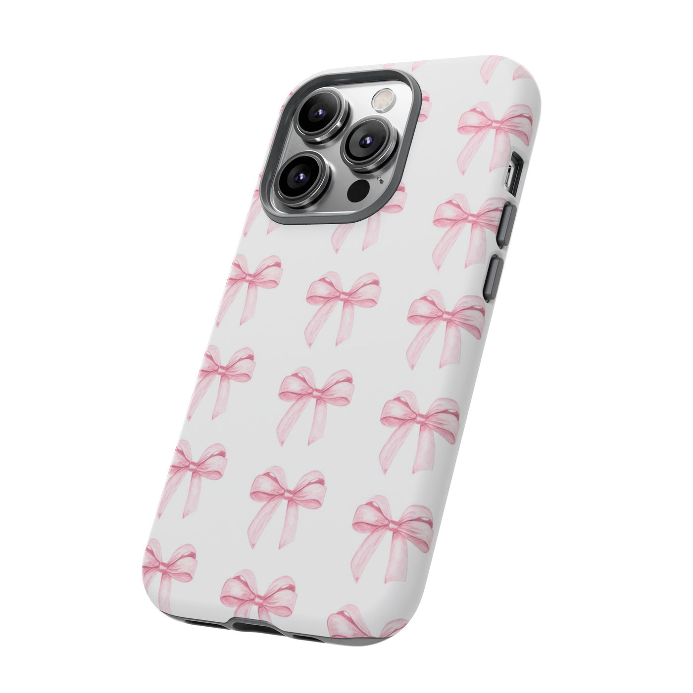 Pink Bows Cute Phone Case, for IPhone 16 Pro Max | Iphone 15, Iphone 14, IPhone 13 Case, 11 8 7, Samsung Galaxy S24, S23, S22, S21, 2 Layer Protection