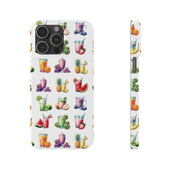 Slim Cute Phone Cases for Iphone - | iPhone 15 Case | iPhone 15 Pro Max Case, Iphone 14 Case, Iphone 14 Pro Max, Iphone 13, Tropical Summer Fruit Cocktail - Studio40ParkLane