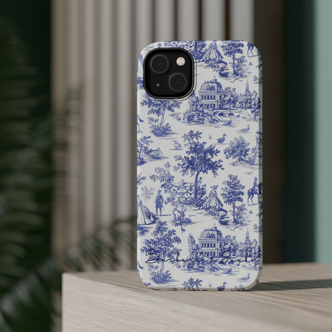 Magsafe French Toile Personalized Initial Custom Gift Cute Phone Cases for Iphone 16 Pro Max | iPhone 15, Pro Max Case, Iphone 14, 13, 12, 11, 10 - Studio40ParkLane