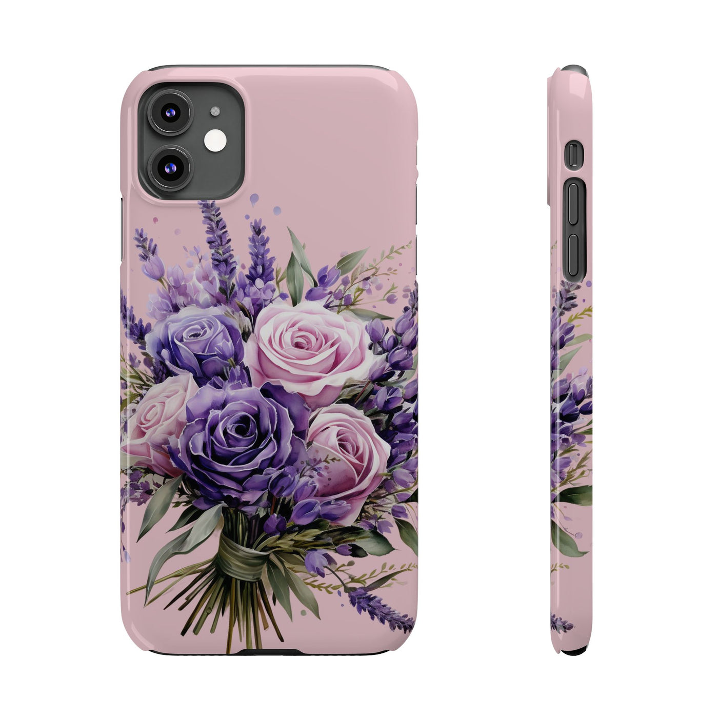 Slim Lavender Bouquet Flowers Cute Phone Cases for Iphone 16 Pro Max | iPhone 15 Case | iPhone 15 Pro Max Case, Iphone 14, Iphone 14 Pro Max, Iphone 13 12 11 8 7