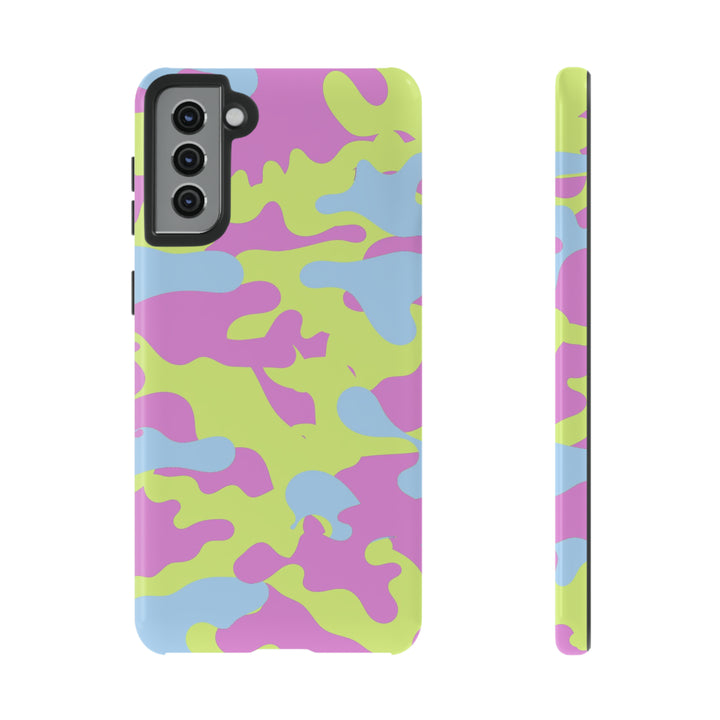 Cute Phone Case | Aesthetic Phone Cases| for Galaxy S23, S22, S21, S20 | Blue Pink Camouflage, Protective Phone Case - Studio40ParkLane