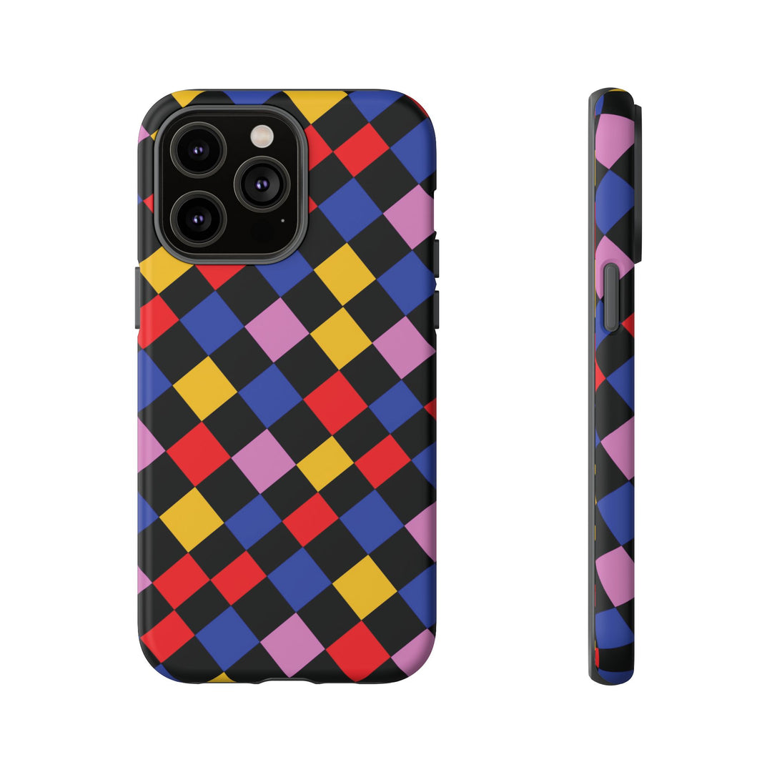 Aesthetic Tough Colorful Checkerboard Phone Case Premium - For iPhone 17 Pro Max iPhone 16 Pro iPhone 15 Iphone 14 Plus 13 Pro 12 11 10 XR - Studio40ParkLane
